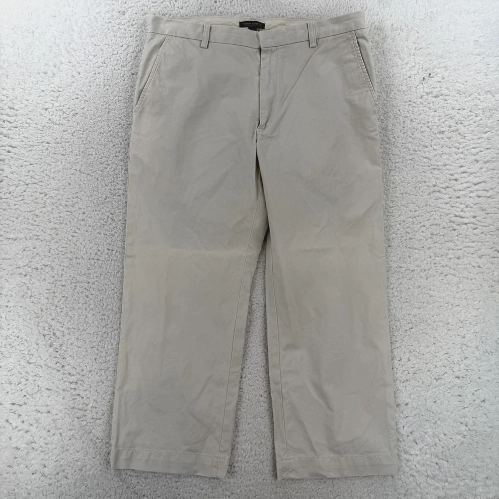 Banana Republic Chino Pants Mens 36x27 Beige Relaxed Fit Dawson 414893-00